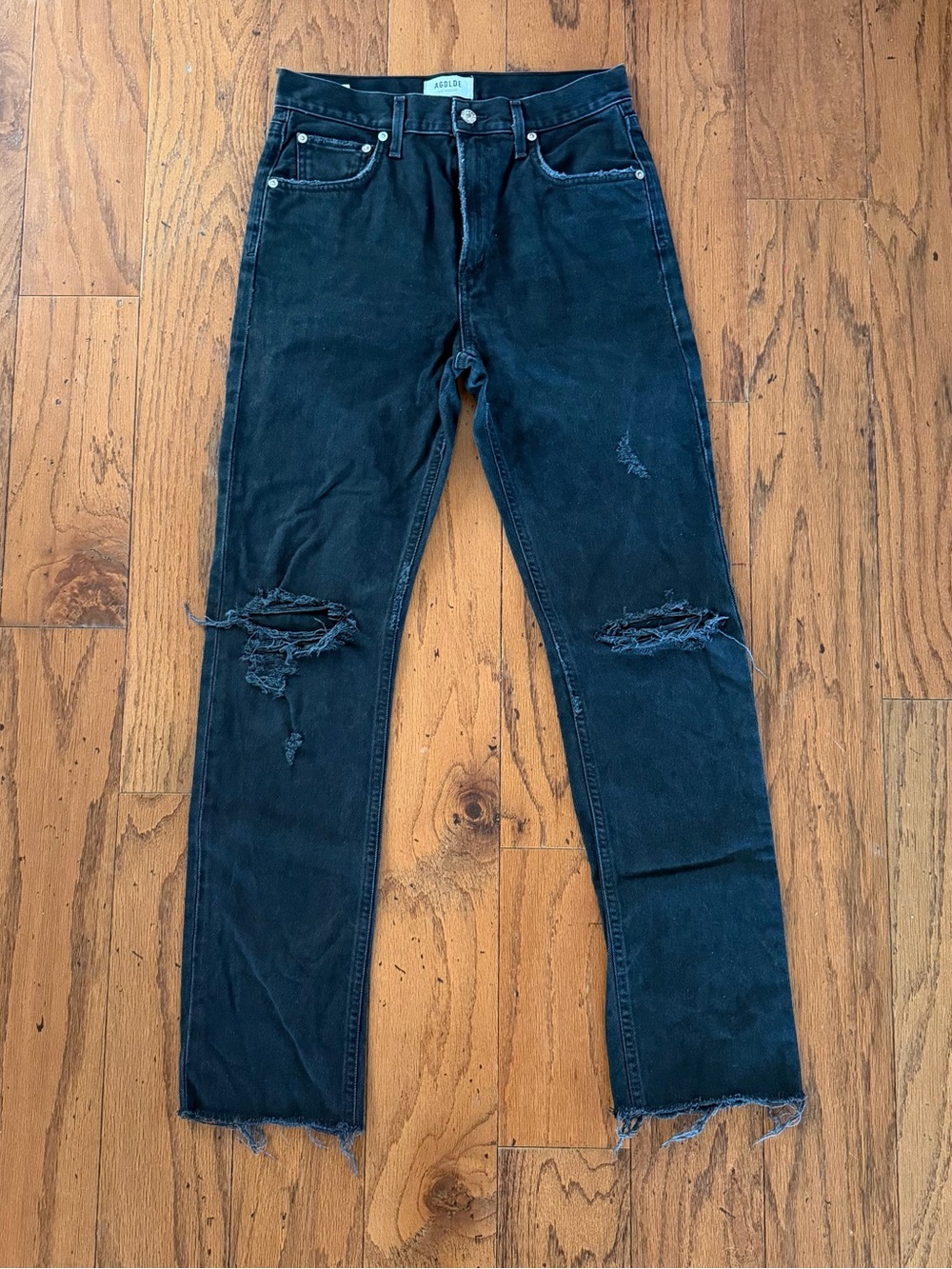 Agolde Black Washed 90s Straight Leg